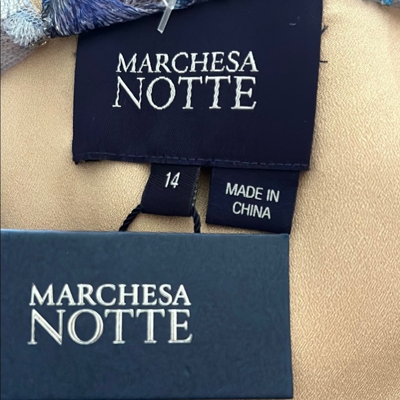 OFFERS WELCOMED Marchesa Notte Elegant Blue Dress Suze 14 - Picture 1 of 8